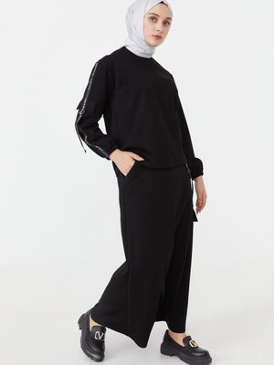 Siyah Cep Detaylı Eşofman Takımı