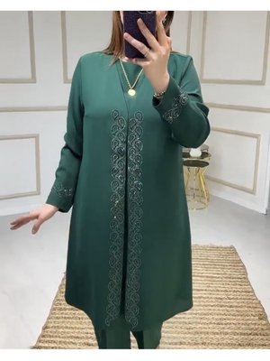 Şal Taşlı Krep Kumaş Anne Takım Şal Taşlı Krep Kumaş Anne Takım