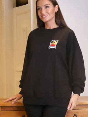 Siyah Bisiklet Yaka Armalı Tunik Siyah Bisiklet Yaka Armalı Tunik
