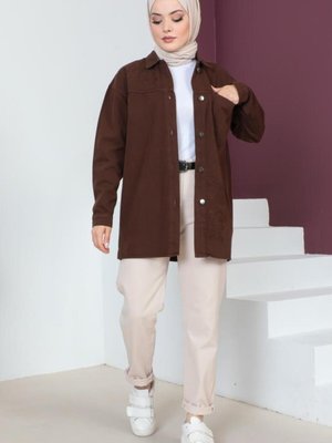 Nakış Detaylı Ceket Kahverengi