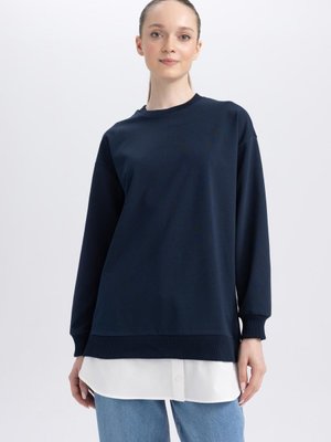 Regular Fit Bisiklet Yaka Sweatshirt Tunik