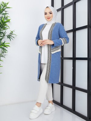 Mavi Oduncu Kumaşından Ceket