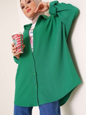 Düğmeli Salaş Bürümcük Gömlek Düğmeli Salaş Bürümcük Gömlek