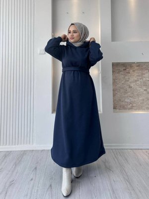 İplik Kapüşonlu Elbise