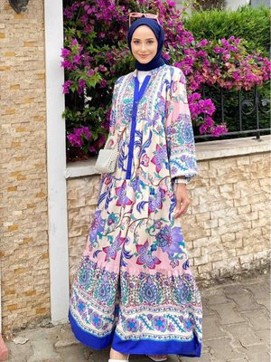 Katleya Desen Elbise Lila Katleya Desen Elbise Lila