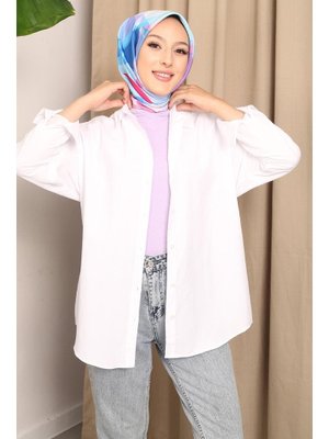 Beyaz Salaş Basic Gömlek