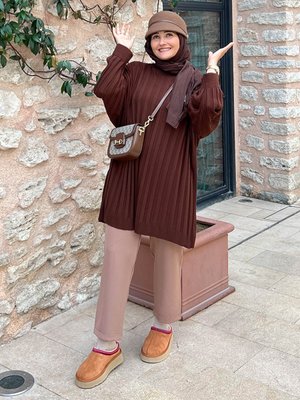 Acı Kahve Triko Tunik