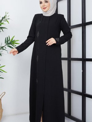 Damla Desen Işlemeli Ferace