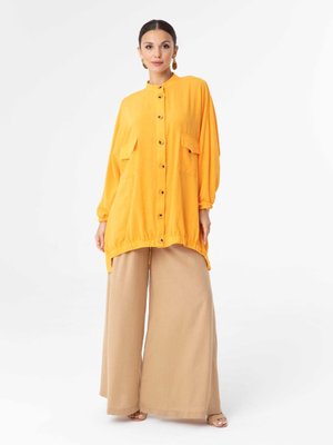 Turuncu Düğme Detaylı Tunik Turuncu Düğme Detaylı Tunik