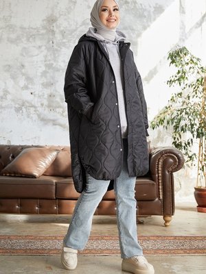 Armin Kapitone Oversize Ince Mont Siyah