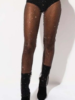 Siyah Kristal Taşlı Pantolon