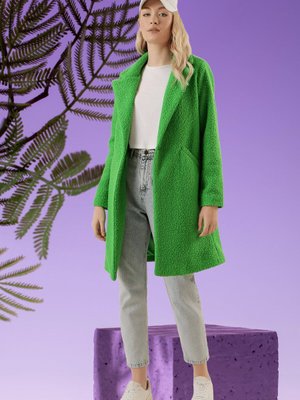 Yeşil Oversize Kaşe Kaban Yeşil Oversize Kaşe Kaban