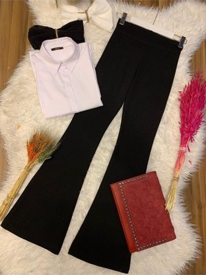 Ispanyol Paça Pantolon Siyah Ispanyol Paça Pantolon Siyah