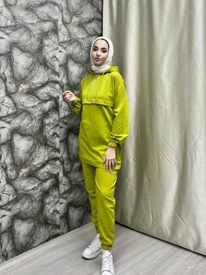 Önden Yarım Fermuarlı Eşofman Takımı Olive Yeşili Önden Yarım Fermuarlı Eşofman Takımı Olive Yeşili