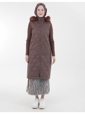 Trend Kapitone Yelek Kapüşonlu Sonbahar Kış Yeni Sezon Modaayka