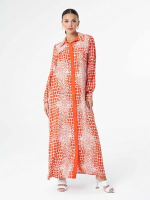 Kiremit Desenli Elbise Kiremit Desenli Elbise