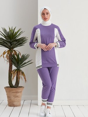 Love Baskılı İkili Takım Lila Love Baskılı İkili Takım Lila