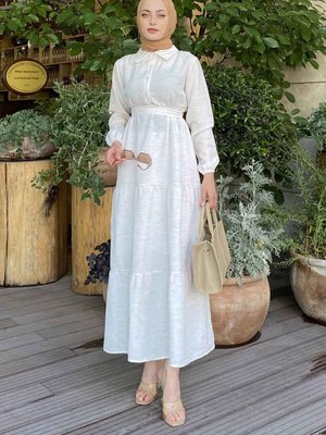 Kol Lastikli Fırfırlı Elbise Kol Lastikli Fırfırlı Elbise