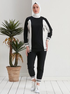 Love Baskılı İkili Takım Siyah Love Baskılı İkili Takım Siyah