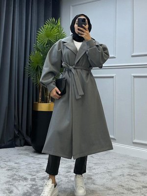 Mihver Kaşe Kaban Gri