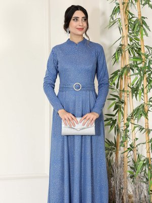 Eylül Abiye Elbise Dark İndigo