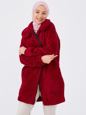 Bordo Peluş Mont Bordo Peluş Mont