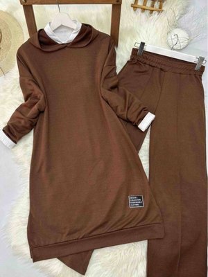 Çımalı Eşofman Takımı Kahverengi Çımalı Eşofman Takımı Kahverengi