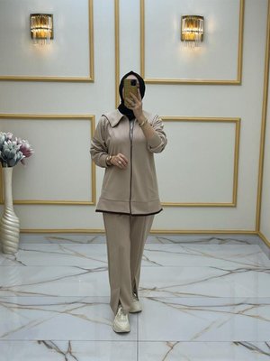 Krem Pamuklu Scuba Takım