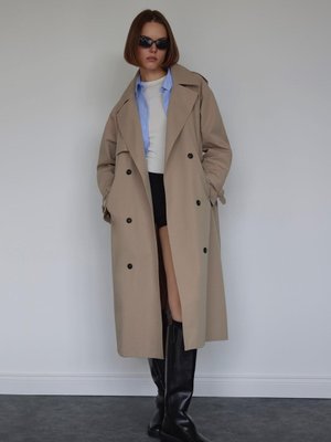 Bej Classic Kemerli Trençkot