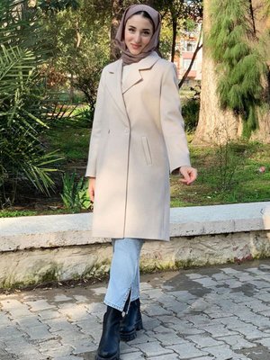Bej Zara Model Kaşe Kaban