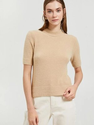 Bej Kısa Kollu Sweatshirt Bej Kısa Kollu Sweatshirt