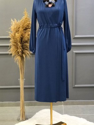 Store Ayrobin Yandan Bağlamalı Kap Lrm İndigo