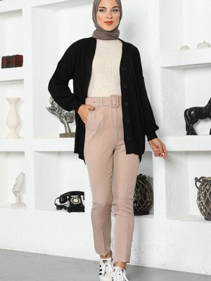 Kemerli Havuç Pantolon Vizon Kemerli Havuç Pantolon Vizon