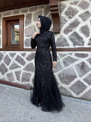 Pul İşleme Balık Abiye Elbisemiz Pul İşleme Balık Abiye Elbisemiz