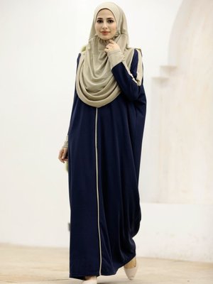 Lacivert Çantalı Pratik Namaz Elbisesi
