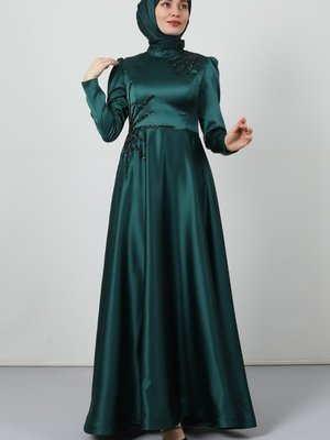 Etek Ucu Tarlatanlı Abiye Elbise Zümrüt Etek Ucu Tarlatanlı Abiye Elbise Zümrüt