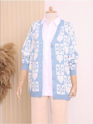 Desenli Düğmeli Hırka Desenli Düğmeli Hırka