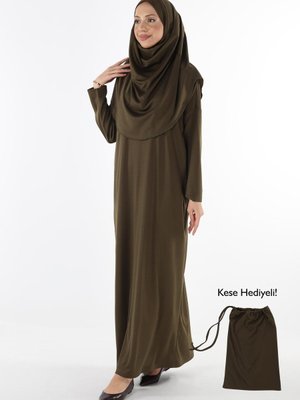 Parça Kaymaz Başörtülü Namaz Elbise Parça Kaymaz Başörtülü Namaz Elbise
