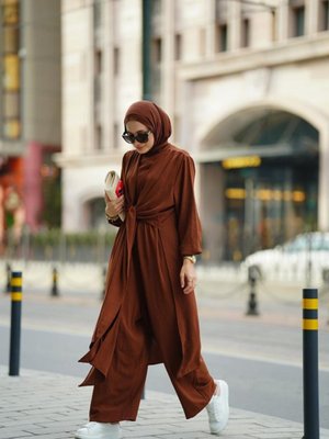 Çapraz Bağlamalı Tulum Kahverengi Model