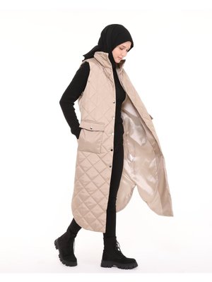 Uzun Yırtmaç Detaylı Dolum Yelek Uzun Yırtmaç Detaylı Dolum Yelek