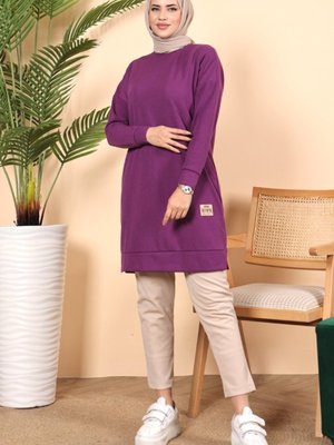 Arma Detaylı Tunik Mor