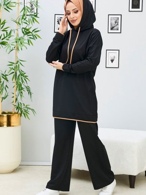 Sıyah Battal Beden Tunik Pantolon