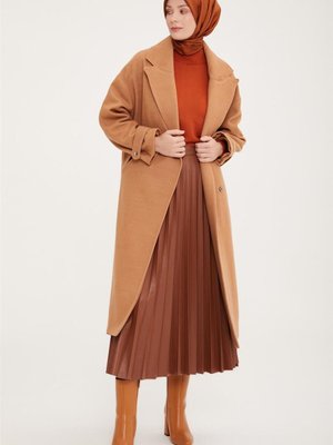 Kruvaze Kaplama Fleto Cepli Kaban Camel