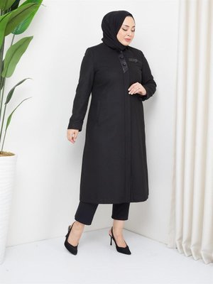 Anne Büyük Beden Ince Kışlık Kaşe Kaban Anne Büyük Beden Ince Kışlık Kaşe Kaban