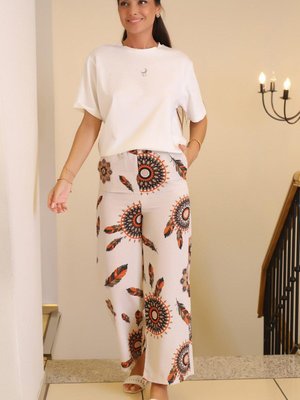 Oranj Desenli Pantolon