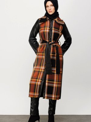 Ekose Deri Binli Kap Tarçın / Kiremit