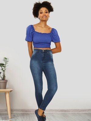 Lacivert Yüksek Bel Skinny Pantolon Lacivert Yüksek Bel Skinny Pantolon