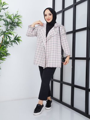 Püsküllü Chanel Ceket Somon Püsküllü Chanel Ceket Somon