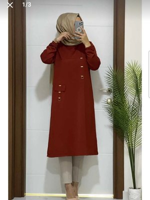 İki İplik Şerit Taş Yapıştırmalı Tunik