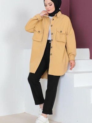 Körük Cep Detaylı Ceket Camel